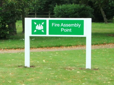 fire assembly point signage