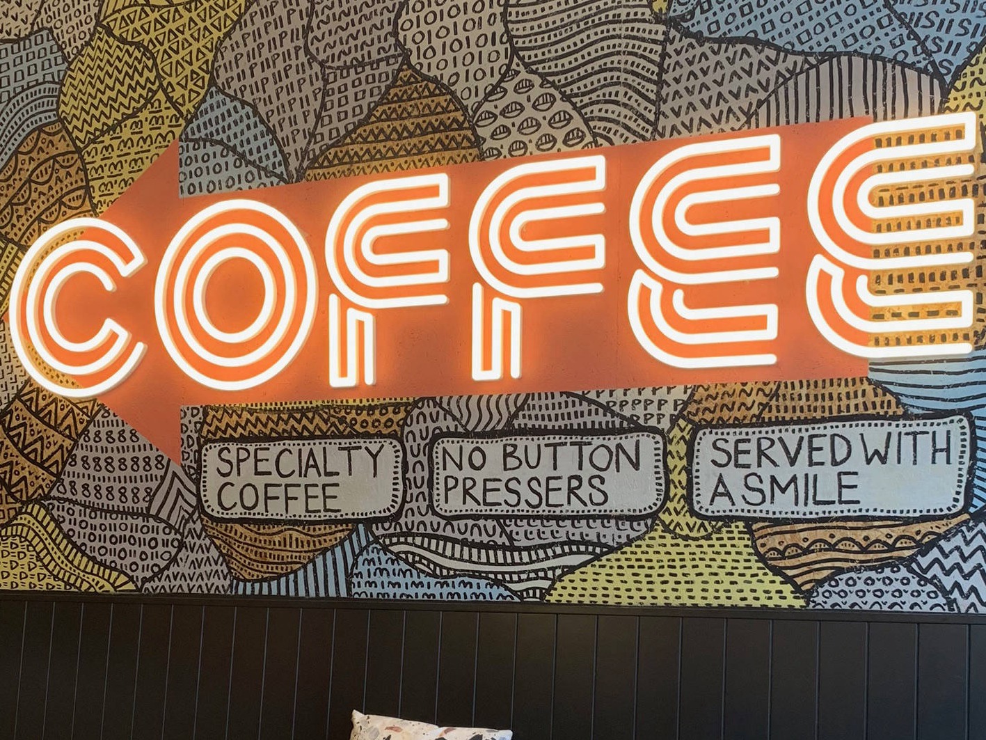 illuminated cafe signage 