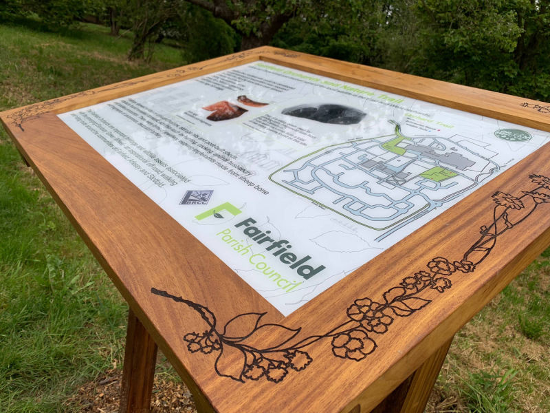 wayfinding post park wooden sign