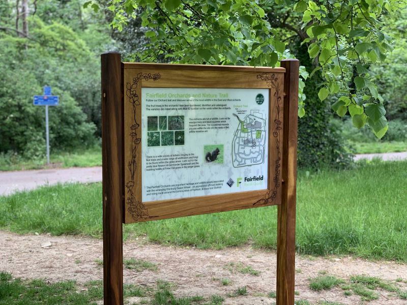 wooden engraved post signage 