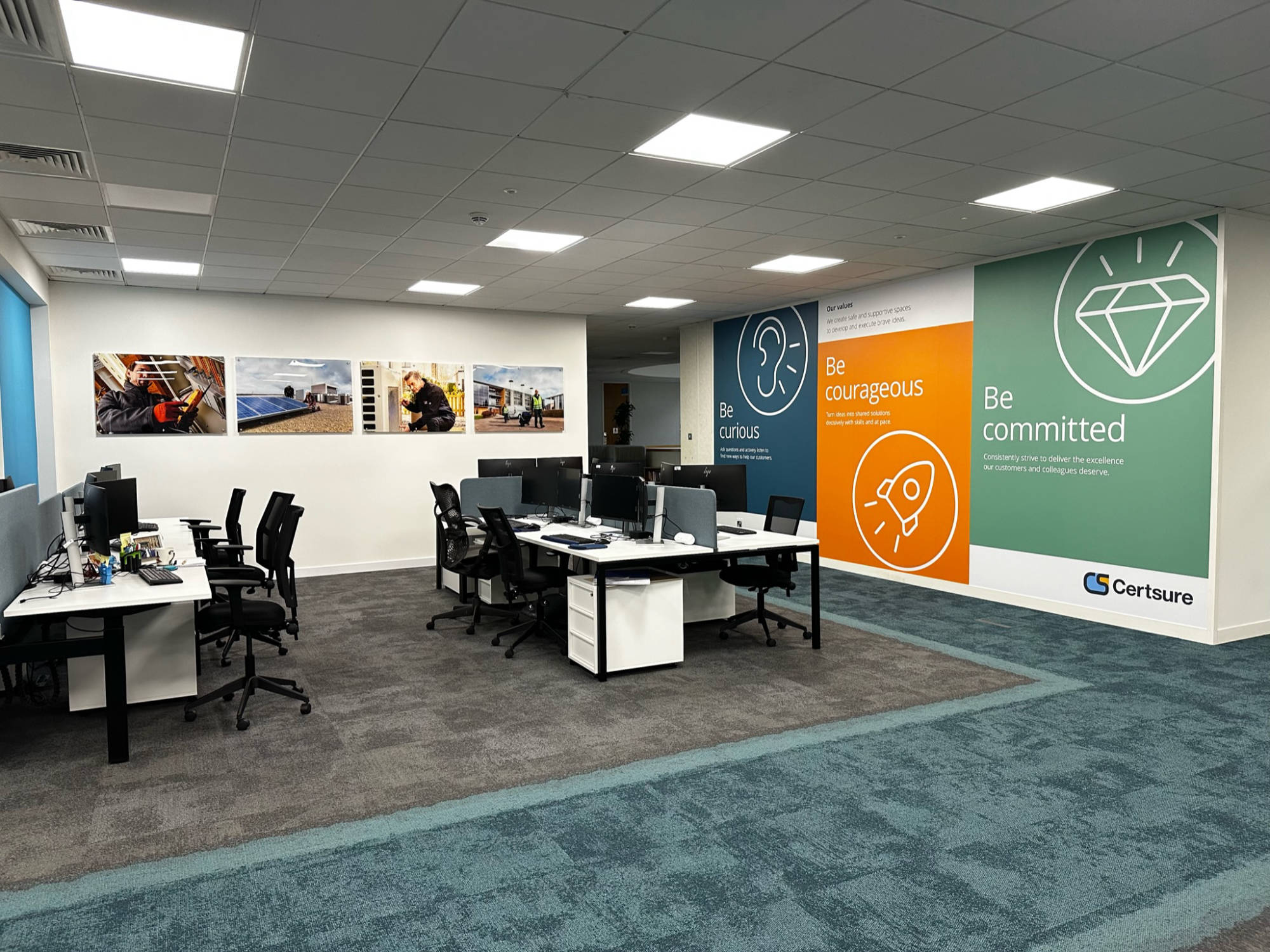 office large print and photos signage