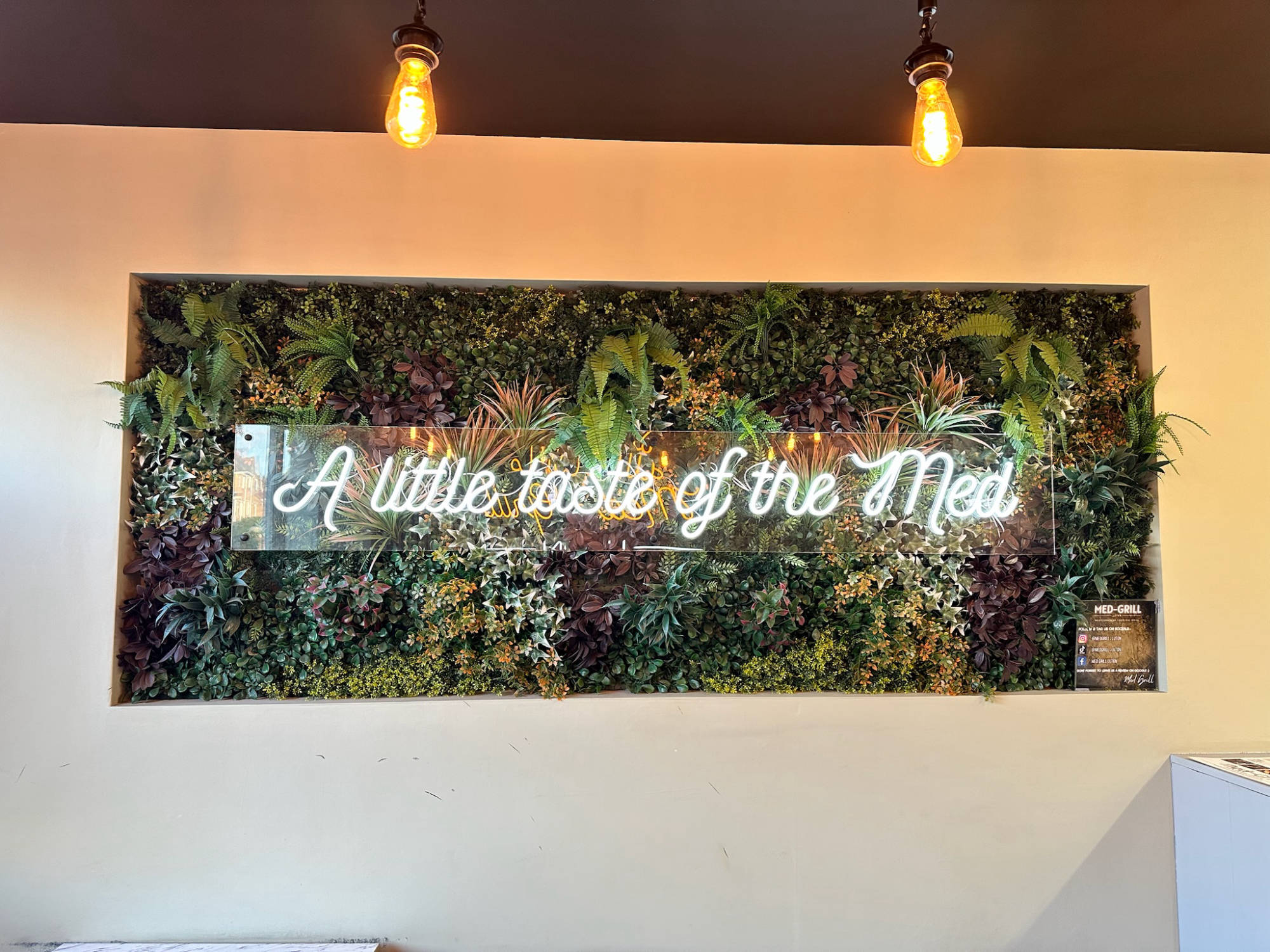 plant wall illuminated signage