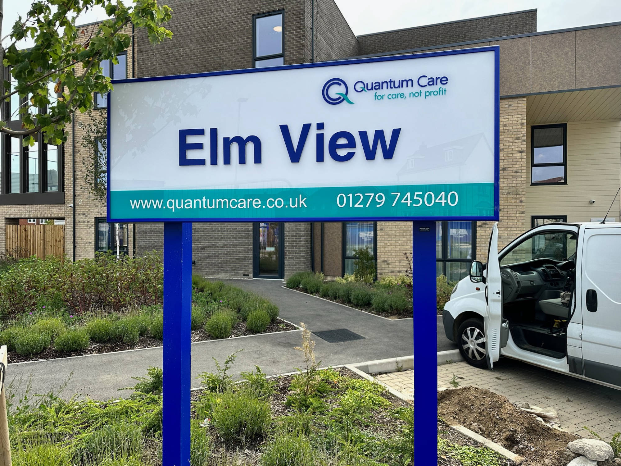 exterior post carehome signage