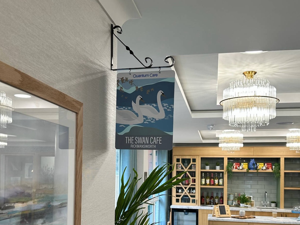 cafe projecting carehome signage