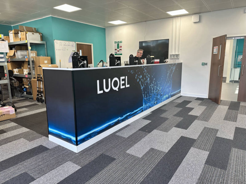 reception desk large print signage