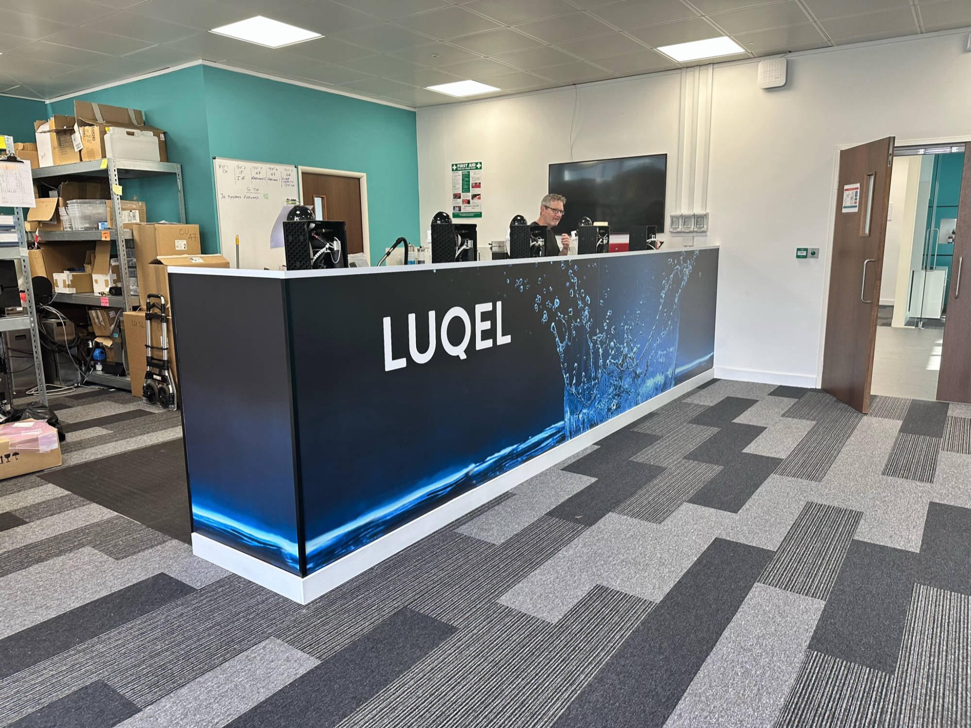 reception desk large print signage