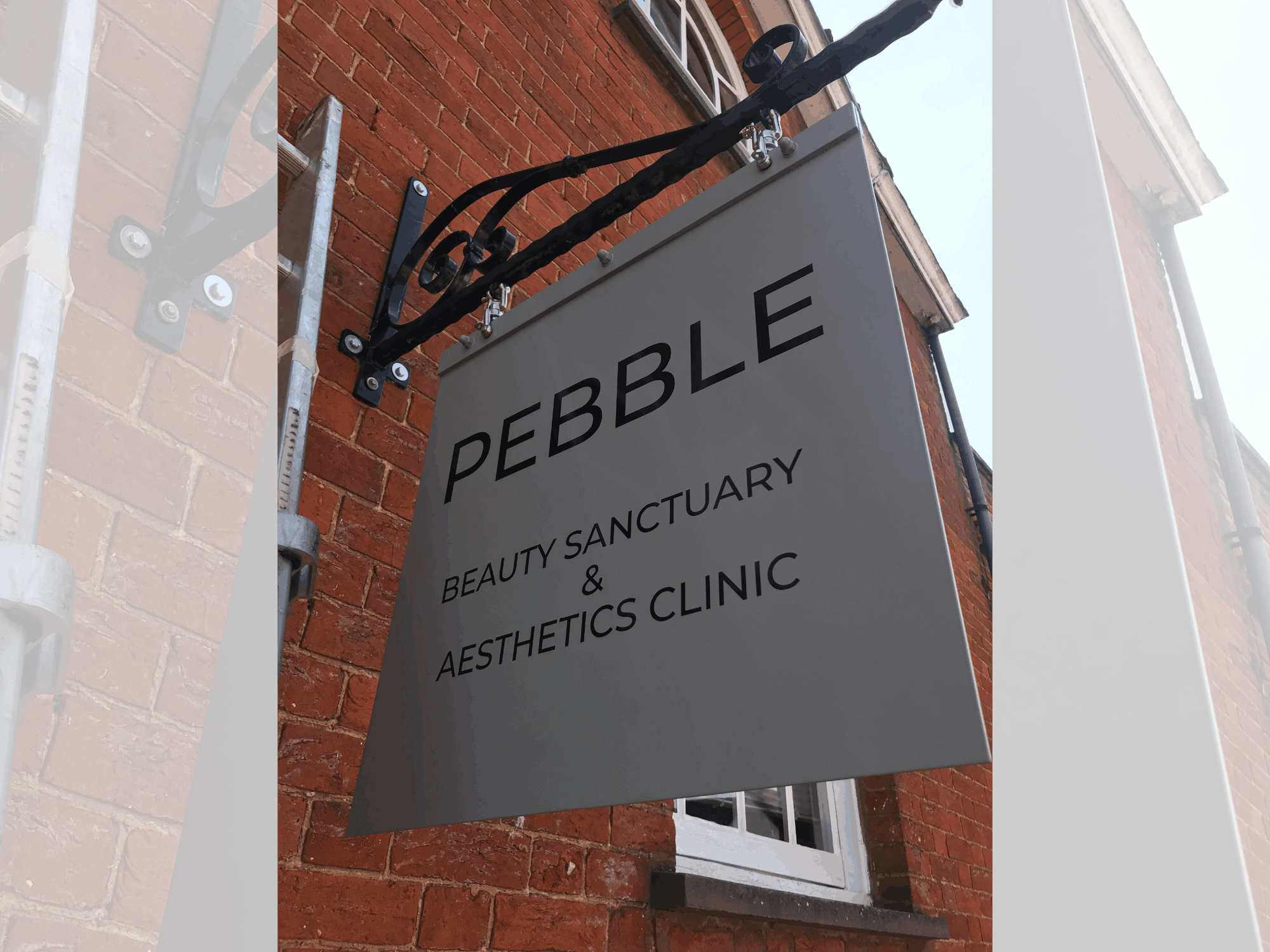 beauty projecting signage